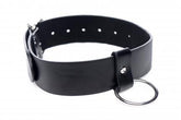Zwarte Vegan Halsband Met Ring - PlayForFun